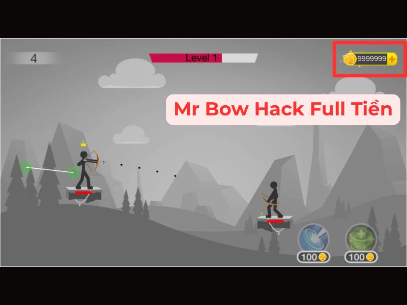 Full Tiền trong Mr Bow Hack
