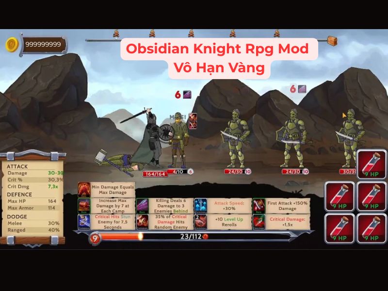 Mua Sắm Miễn Phí trong Obsidian Knight Rpg Mod APK