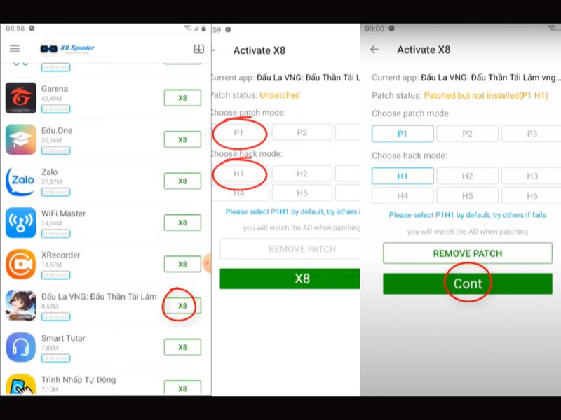 Tăng Tốc Độ Cho Game trong X8 Speeder Apk