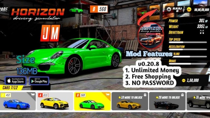 Tải Horizon Driving Simulator v2.6.4 MOD APK (Vô Hạn Tiền) Horizon Driving Simulator MOD APK